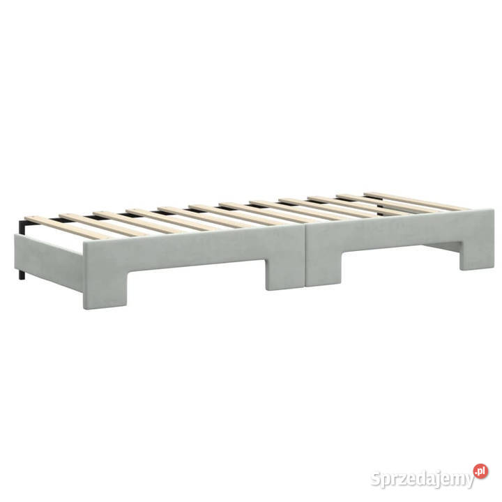 Sofa rozsuwana z szufladami jasnoszara aksamit mazowieckie sprzedam