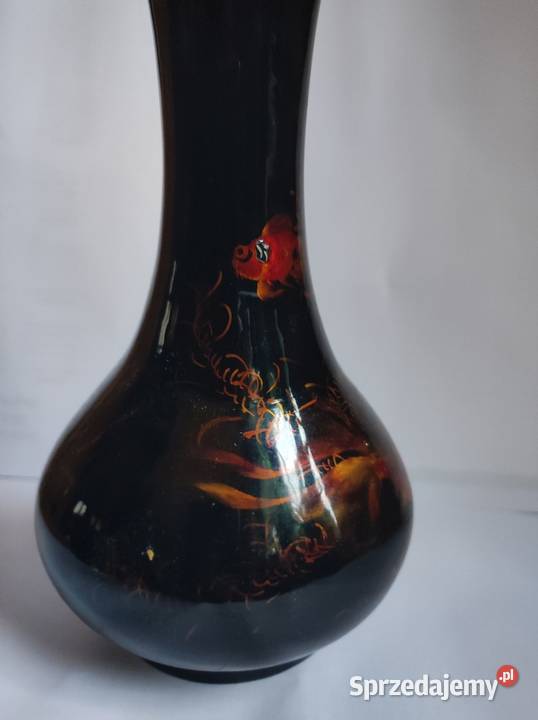 złote rybki wazon flakon z laki retro vintage Kielce