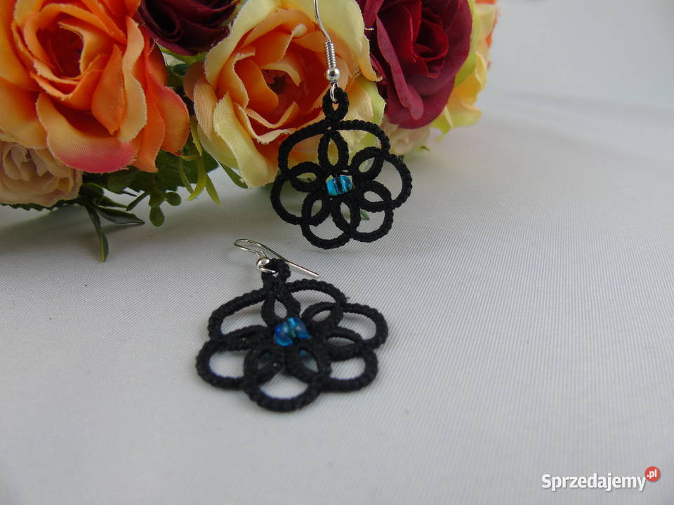 Kolczyki frywolitkowe różne wzory i kolory Rękodzieło Wiśniowa sprzedam