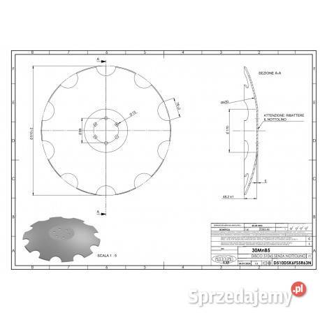 Talerz agregatu talerzowego zębaty 520 mm 6 Sieradz