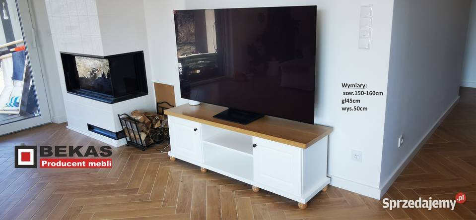Śliczna KOMODA RTV 150 2D LONDYN niska Biała
