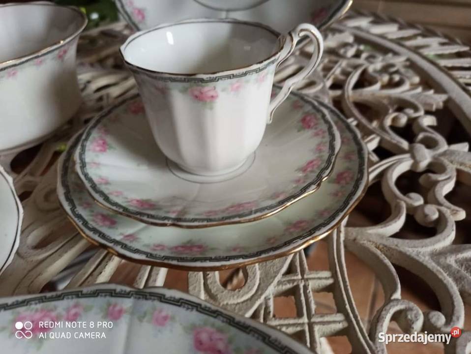 Filiżanka karbowana Z talerzykiem deserowym Porcelana i szkło Gdańsk