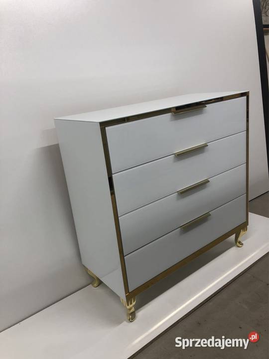 Komoda biała złota noga Ludwik glamour Kępno