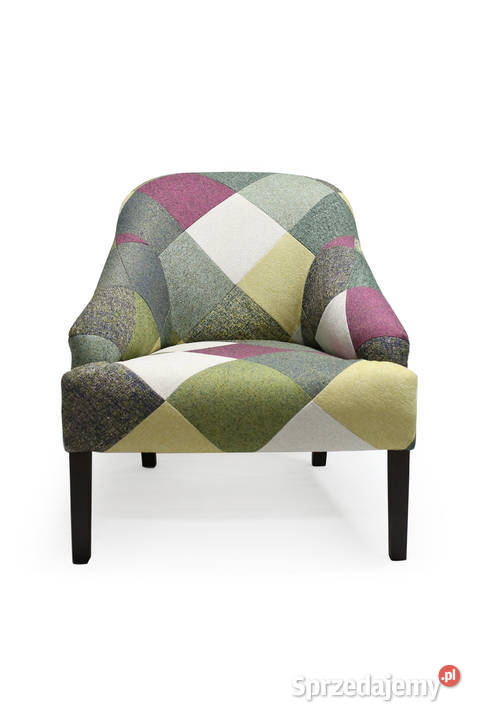 Fotel Patchwork Kolorowy Designerski 74cm