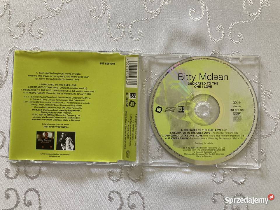 Płyta CD Maxi Bitty Mclean Dedicated To The One Czerwionka-Leszczyny