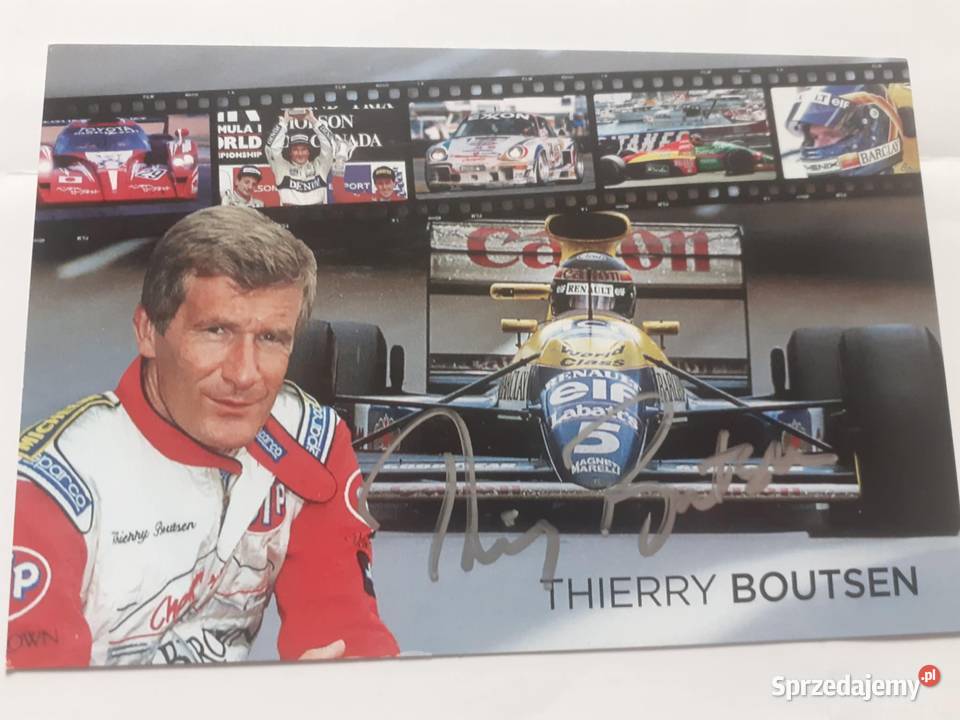 Karta z autografem Thierry Boutsen F1 Warszawa