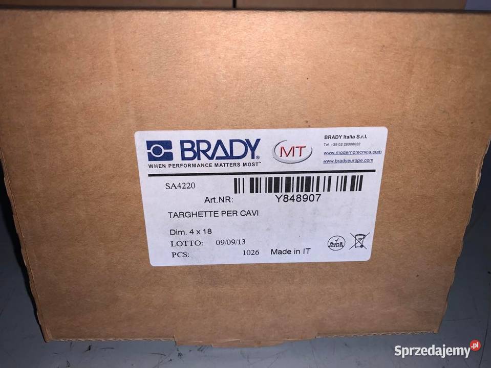 Brady Targhetta 4x18 non adhesive x7 pack x 1026 Warszawa sprzedam