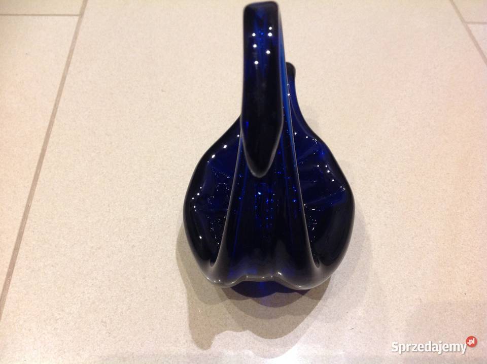 Łabędź Szklany Kobaltowy Vintage Nowa Sól sprzedam