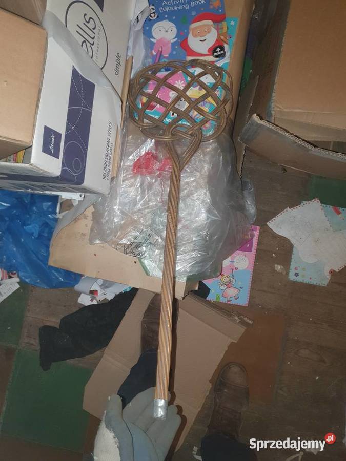 Stara trzepaczka dywanów wiklinowa PRL mazowieckie Warszawa
