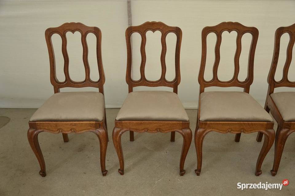 krzesła ludwikowskie komplet 6 krzeseł Poddębice