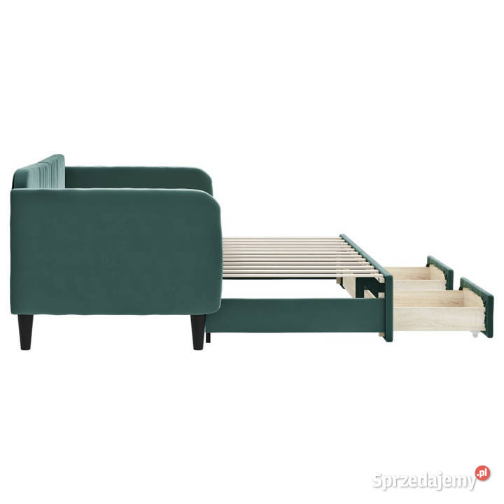 Sofa rozsuwana z szufladami ciemnozielona 90cm Warszawa