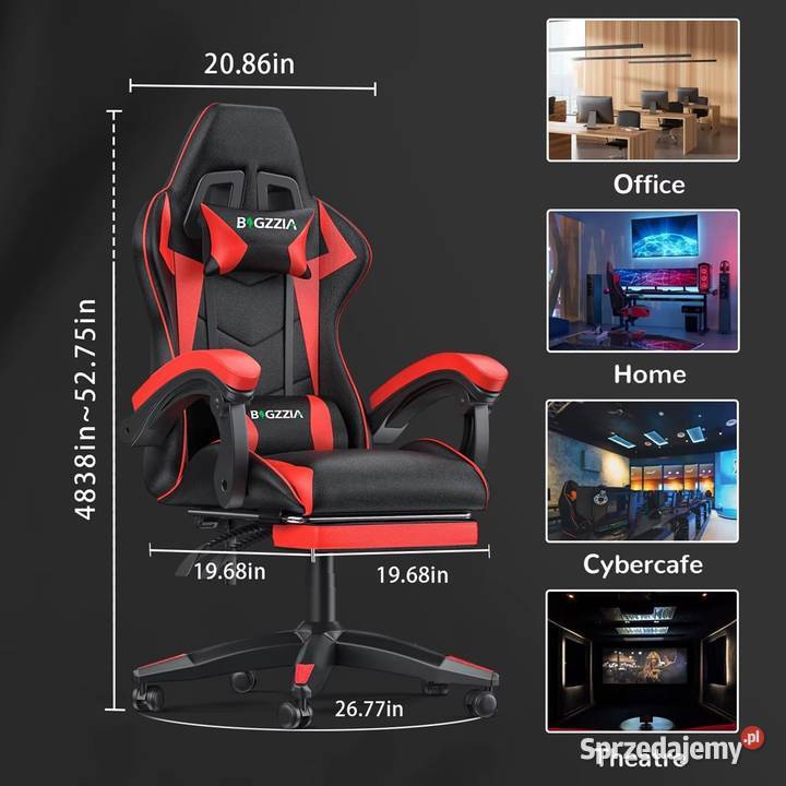 Krzesło gamingowe regulowane oparcie 90155 Siedlce