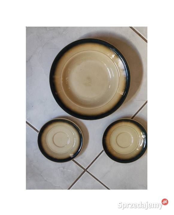 porcelit porcelana talerz obiadowy talerzyki brązowy