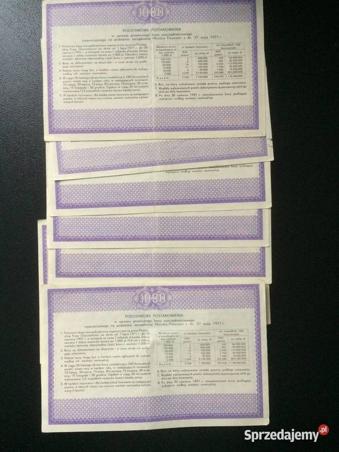 237 Dziewięć Bonów Oszczędnościowych 1000