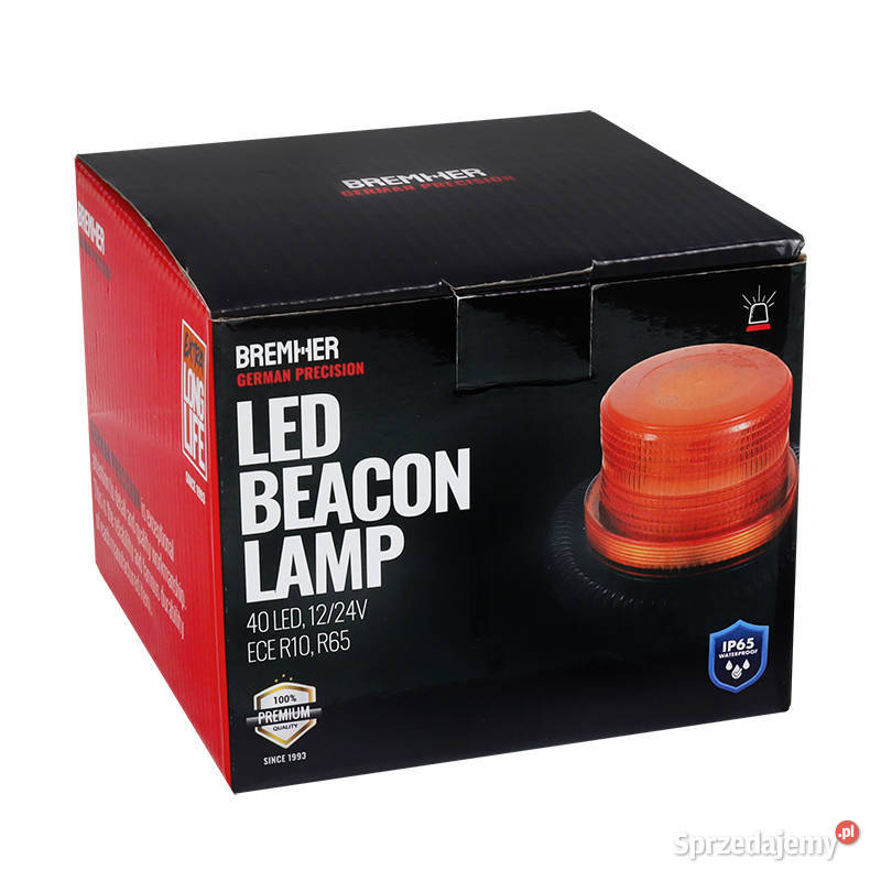 LAMPA OSTRZEGAWCZA KOGUT MAGNES 3 OTWORY 40 LED