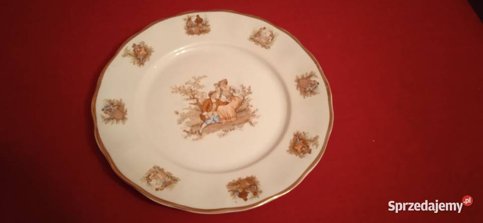 Ozdobny duży talerz z porcelany dolnośląskie Świdnica