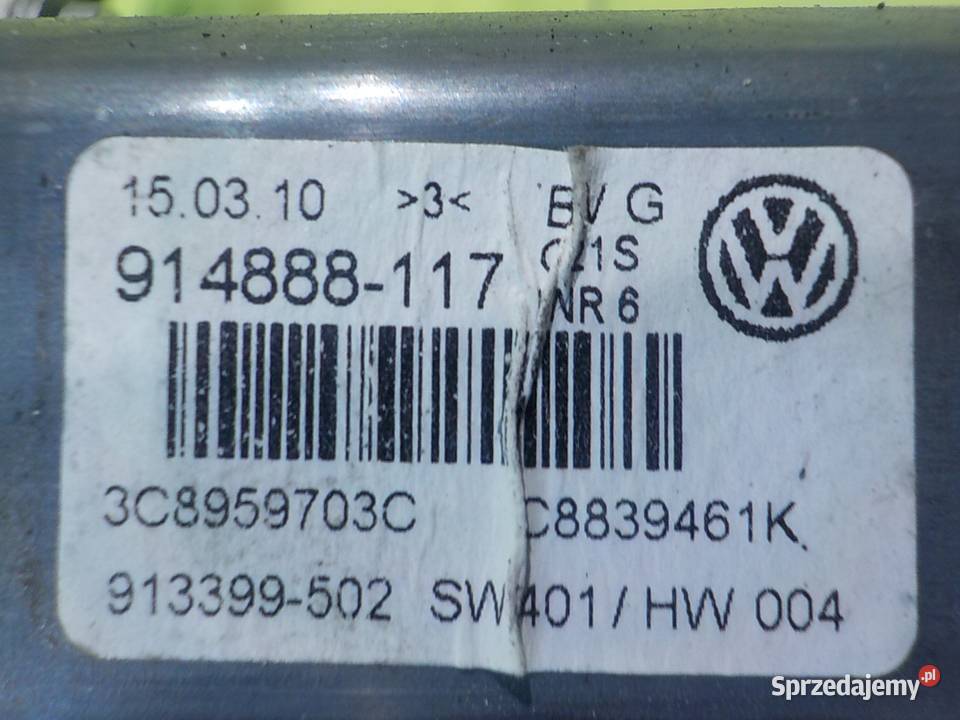 VW PASSAT CC 20 TDI 10r 4D podnosnik szyby lewy