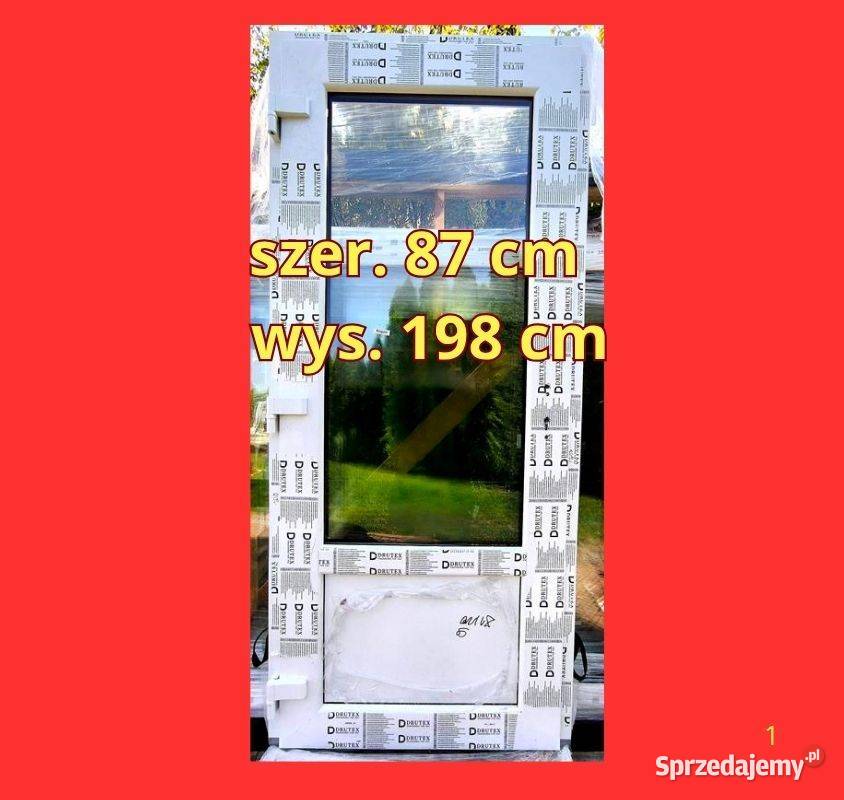 Drzwi wejściowe zewn PCV białe Lewe na zewnątrz Ropczyce