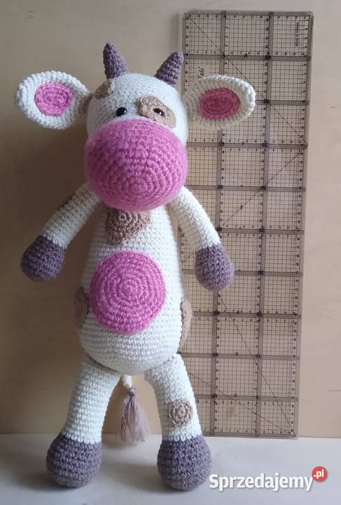 Krowa Krówka Amigurumi Crochet Maskotka Handmade pomorskie Gdańsk sprzedam