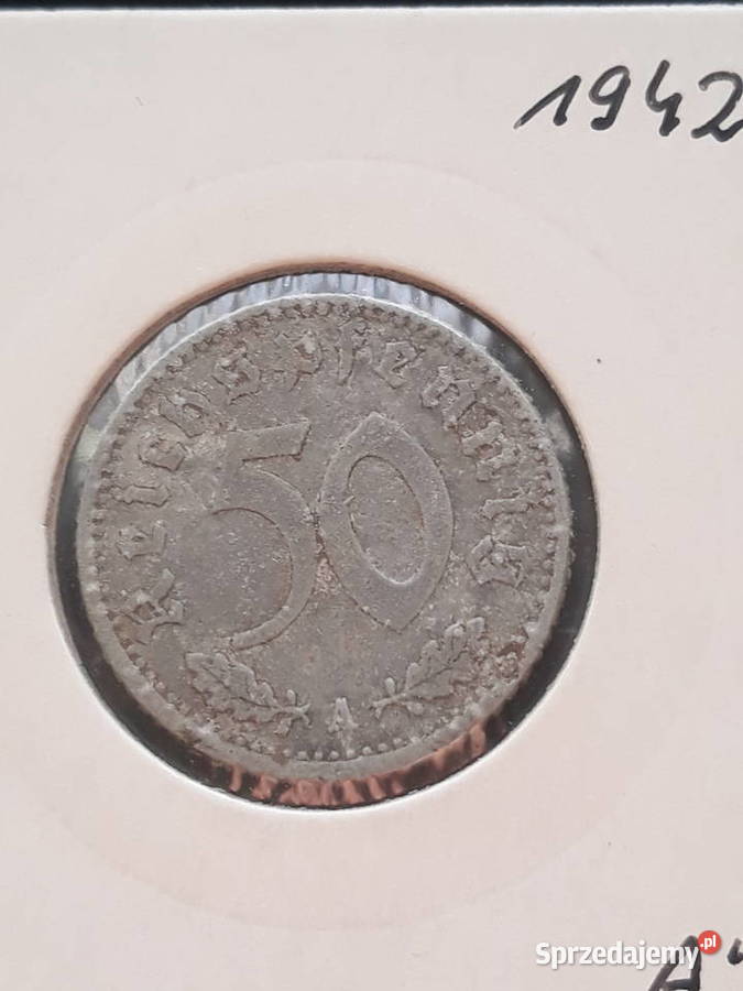 50 Fenigów Niemcy 1942 r men A Konin
