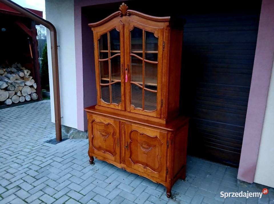 Witryna Ludwikowska Biblioteczka Komoda Stylowa Kredensy i witryny Kamienna Góra