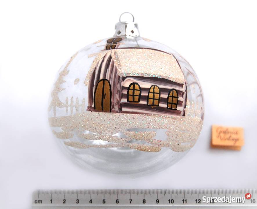 Bombka szklana ręcznie malowana 125 kościół wielokolorowy sprzedam