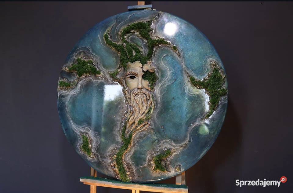 Obraz żywica epoksydowa rzeźba plus mech Rzeszów