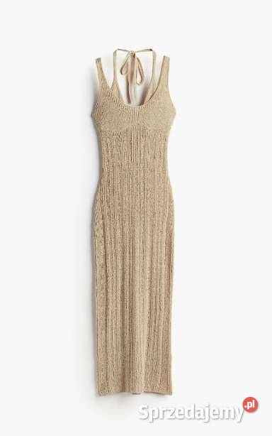 dwuwarstowa sukienka z ażurowej dzianiny HM xxs Toruń