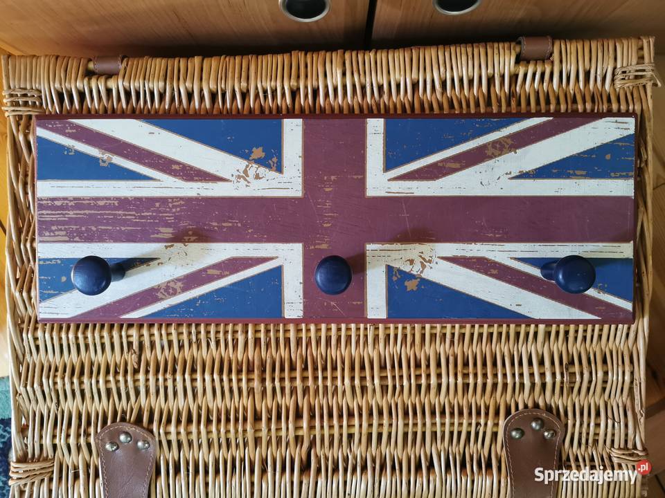 stylowy drewniany wieszak Vintage brytyjska Łódź