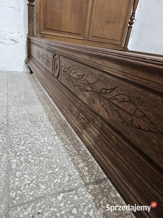 Stare dębowe łóżko eklektyczne Francja Nowy Sącz