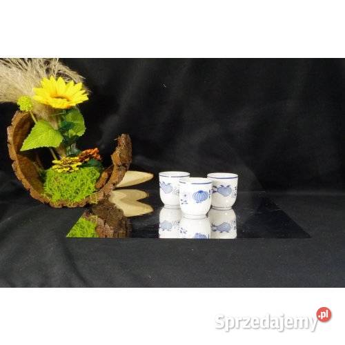 3 porcelanowe kubeczki czarki w niebieski wzór sprzedam