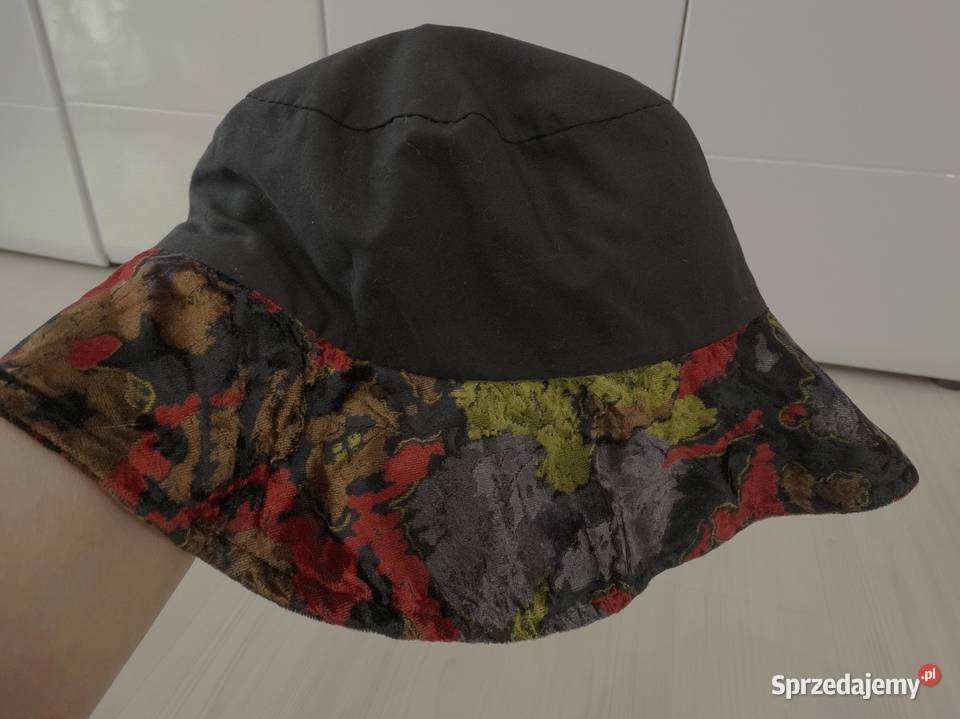 Czapka Bucket Lekka Welurowa w Modne Kwiaty Dla kobiet Łomża sprzedam