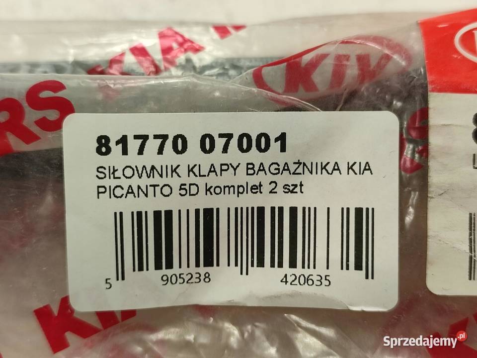 SIŁOWNIK KLAPY BAGAŻNIKA 2 KIA PICANTO SA osobowe lubelskie sprzedam