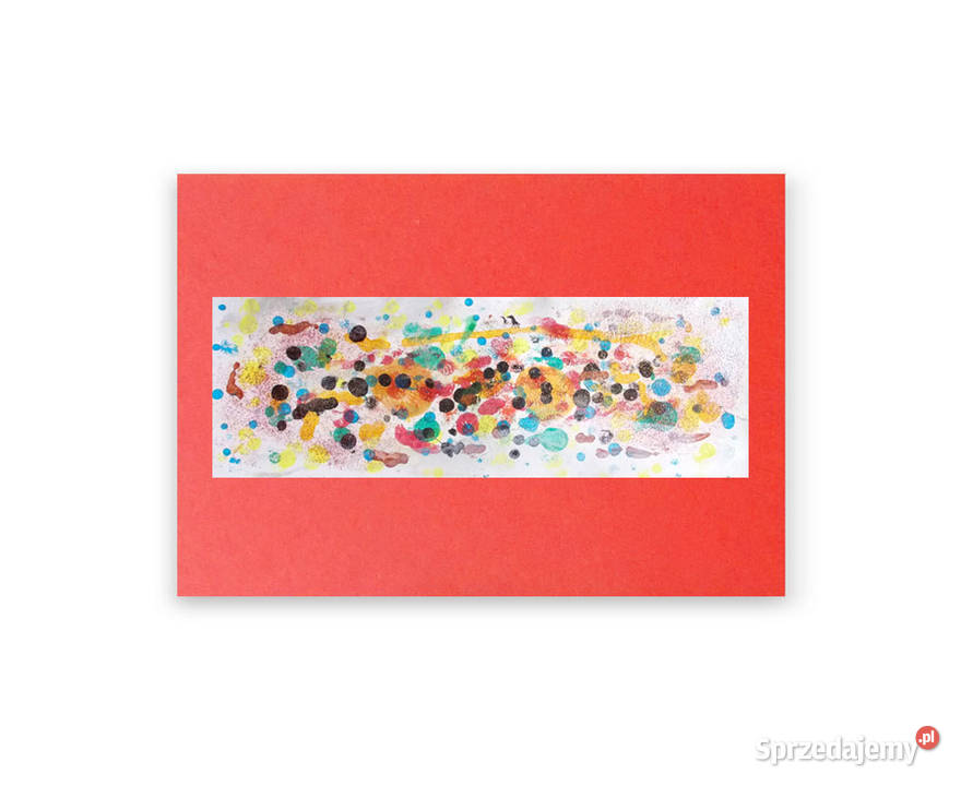 kolorowa dekoracja na ścianę abstrakcja rysunek odcienie czerwieni Kołobrzeg