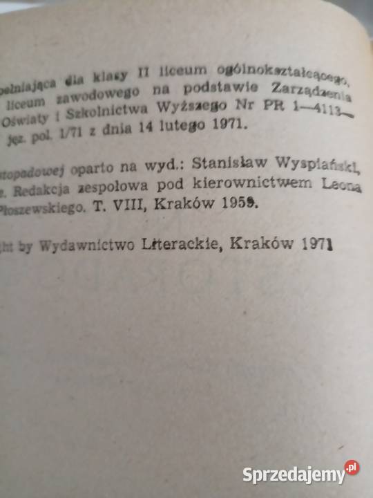 Noc listopadowa Wyspiańskiego książki Warszawa Rok wydania 1976