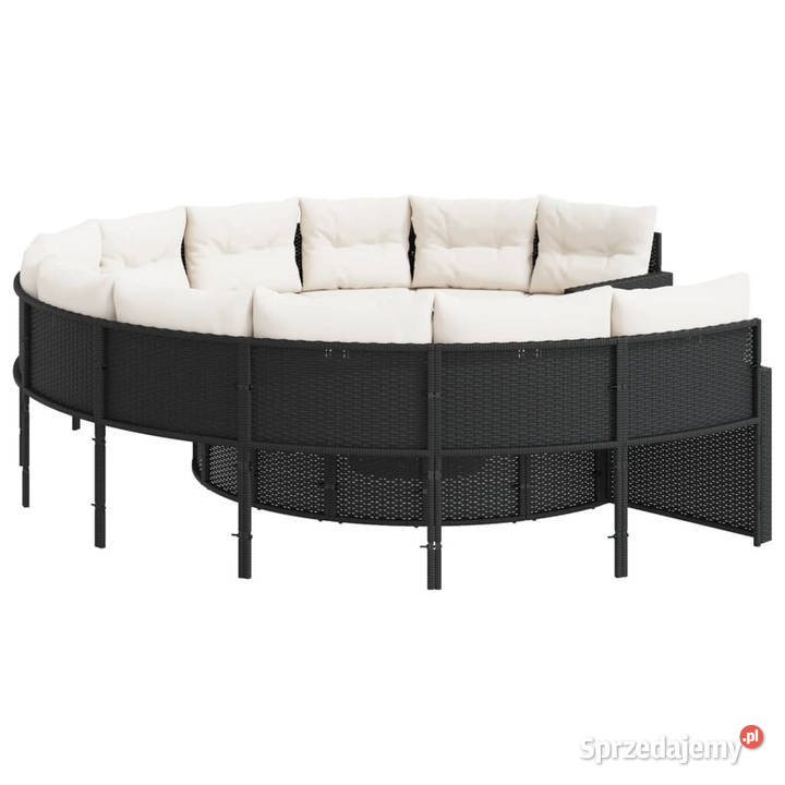Sofa ogrodowa z poduszkami okrągła czarny rattan Krzesła ogrodowe Warszawa