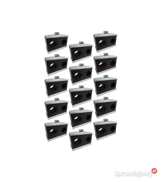 15x Obejma Podwójna 20 mm Mocowanie Przewodów Solec Kujawski