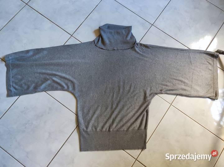 szary sweter golf kardigan wełniane wdzianko Inny wzór Kielce sprzedam