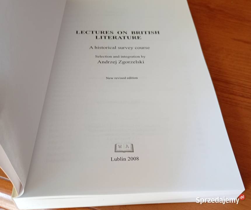 Lectures on British literature a historical tradycyjny podręcznik pomorskie Gdańsk