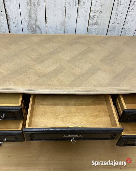 Biurko dębowe odnowione Francja II pół XX wieku Biurka wielkopolskie Poznań
