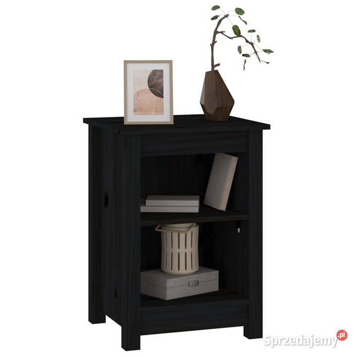 Szafka nocna czarna 40x35x55 lite drewno sosnowe Warszawa