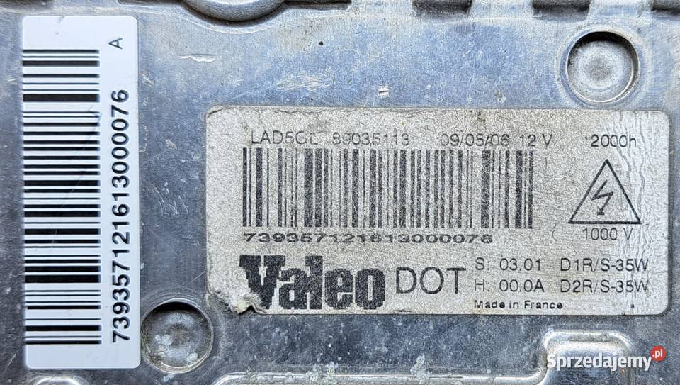 PRZETWORNICA XENON LAD5GL 89035113 VALEO RENAULT osobowe