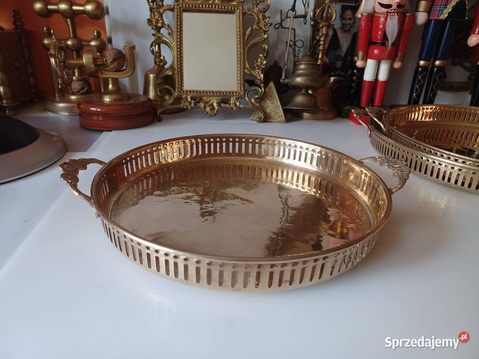 Ażurowa taca mosiężna wielkopolskie