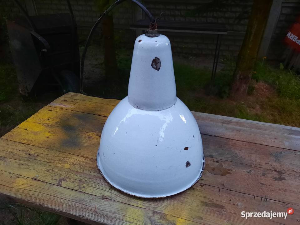Zabytkowa lampa przemysłowa OBg4 PRL Vintage Sieradz sprzedam