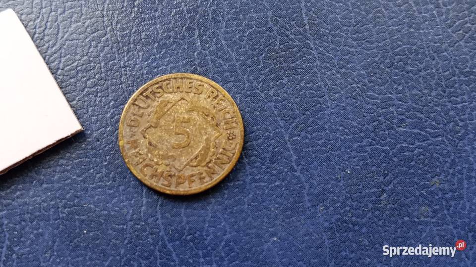 Stare monety 5 reichsfenig 1924 G NIemcy Lesko