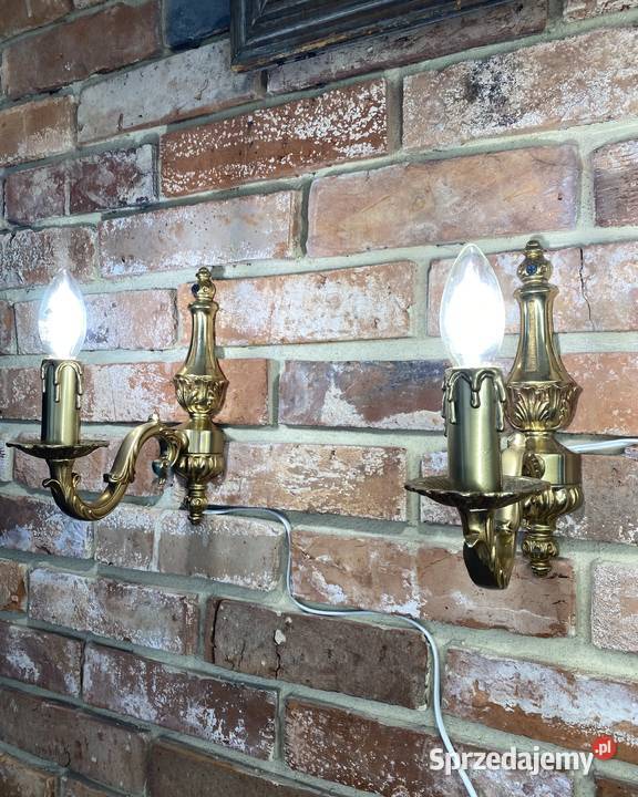 Para Francuskich kinkietów 3 mosiądz Antyk