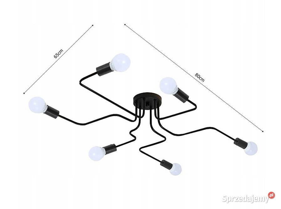 LAMPA SUFITOWA ŻYRANDOL PAJĄK RAMIONA 4 6 8 LOFT