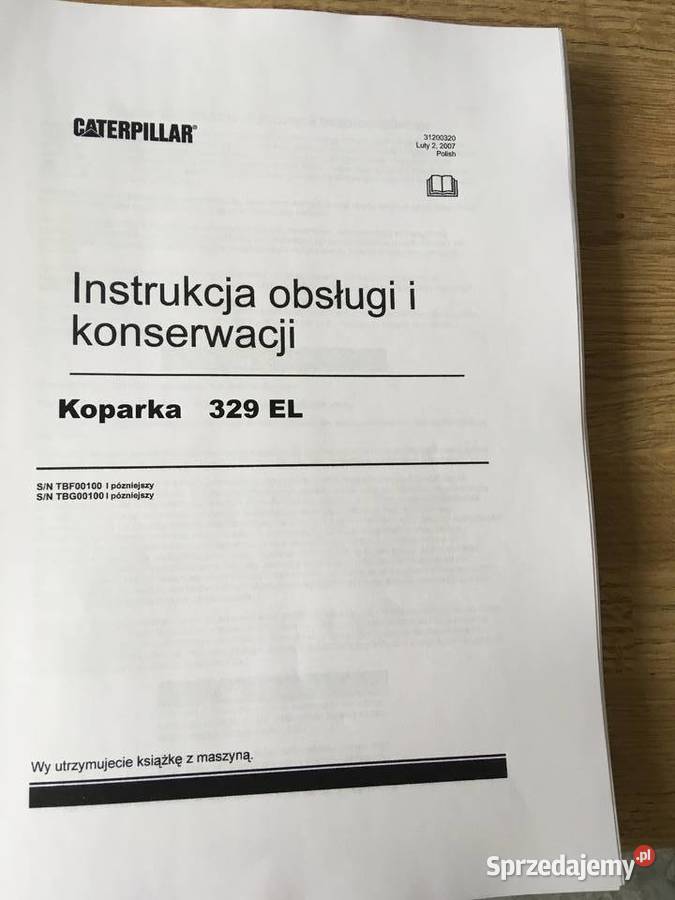 dtr instrukcja obsługi koparka caterpillar 329EL Szczecin