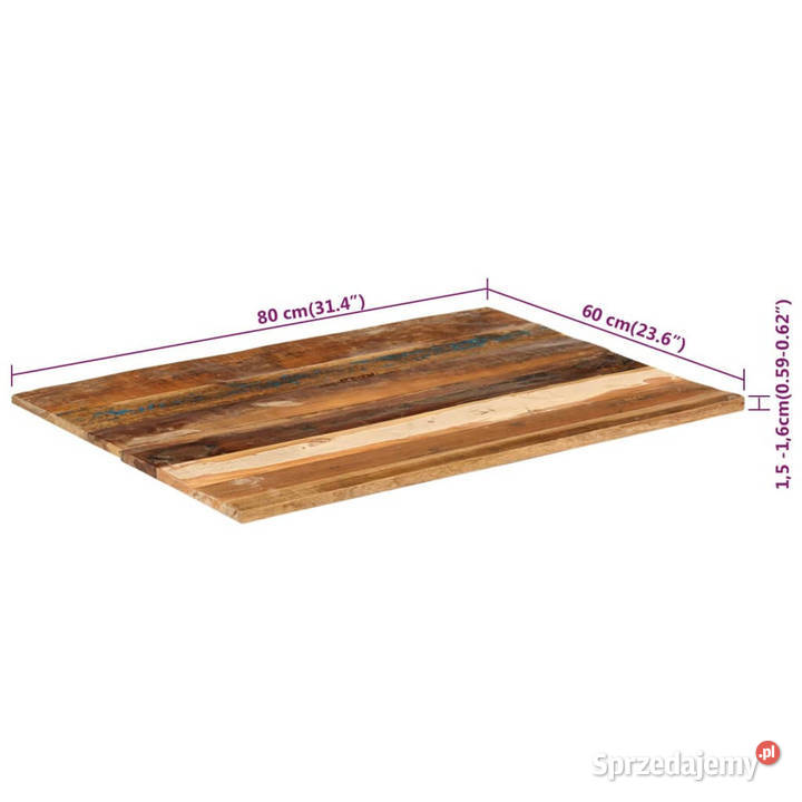 Prostokątny blat do stołu 60x80 1516 mm drewno z mazowieckie