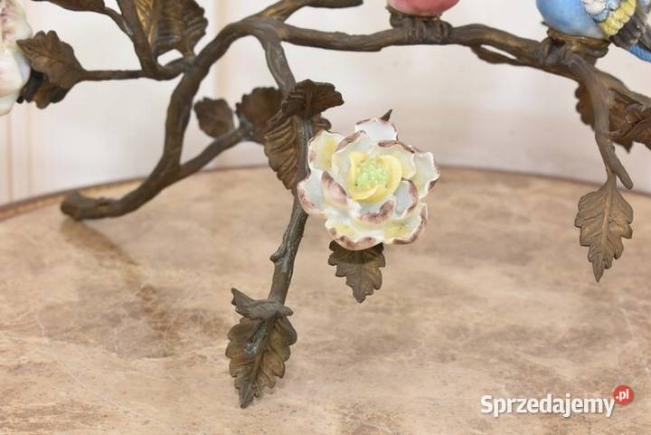 Świecznik Papugi Porcelana Brąz Kolorowe Ptaki Porcelana i szkło małopolskie sprzedam